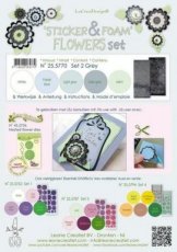 LB25.5770 sticker & foam set flowers grijs