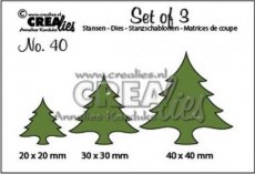 Set of 3 kerstbomen breed
