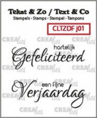Clear stamp crealies Jarig DFJ01