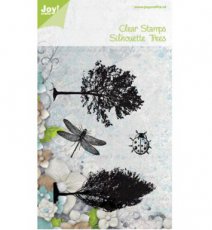 CSJ6410/0430 Clearstamp joy lieveheersbeestje , bomen en libelle